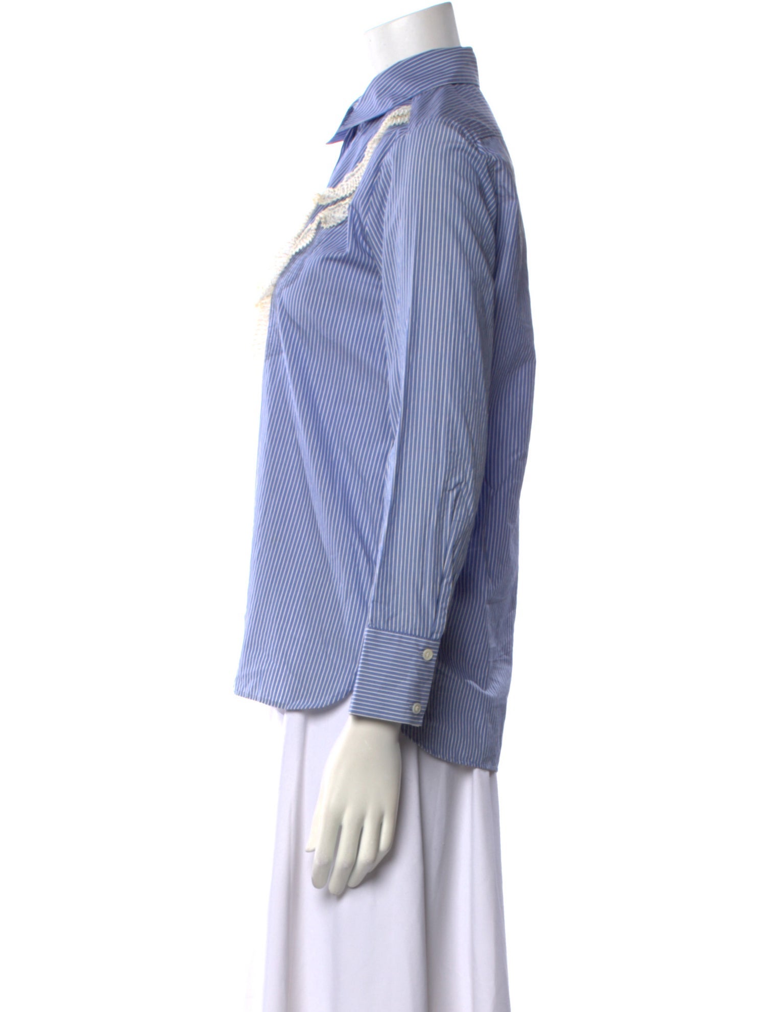 Sandro Striped Long Sleeve Button-Up Top